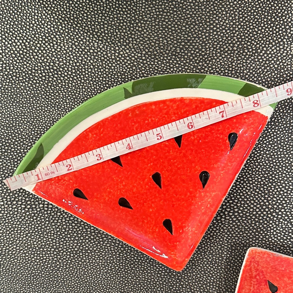 Pier 1 Imports Ceramic Watermelon Party Bowl and Plates Set - Picture 5 of 9